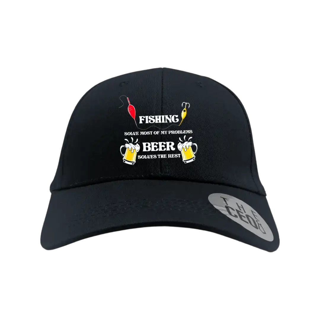 Fishing Solves All My Problem Embroidered Baseball Hat
