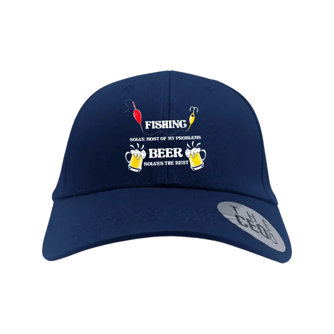 Fishing Solves All My Problem Embroidered Baseball Hat